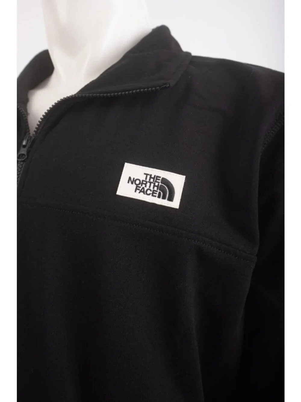 The North Face Heritage Patch Sweatshirt Mens Black Size XXL Quarter Zip NWOT